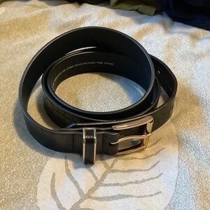 H&M Black Belt with Gold Buckle Crocodile pattern